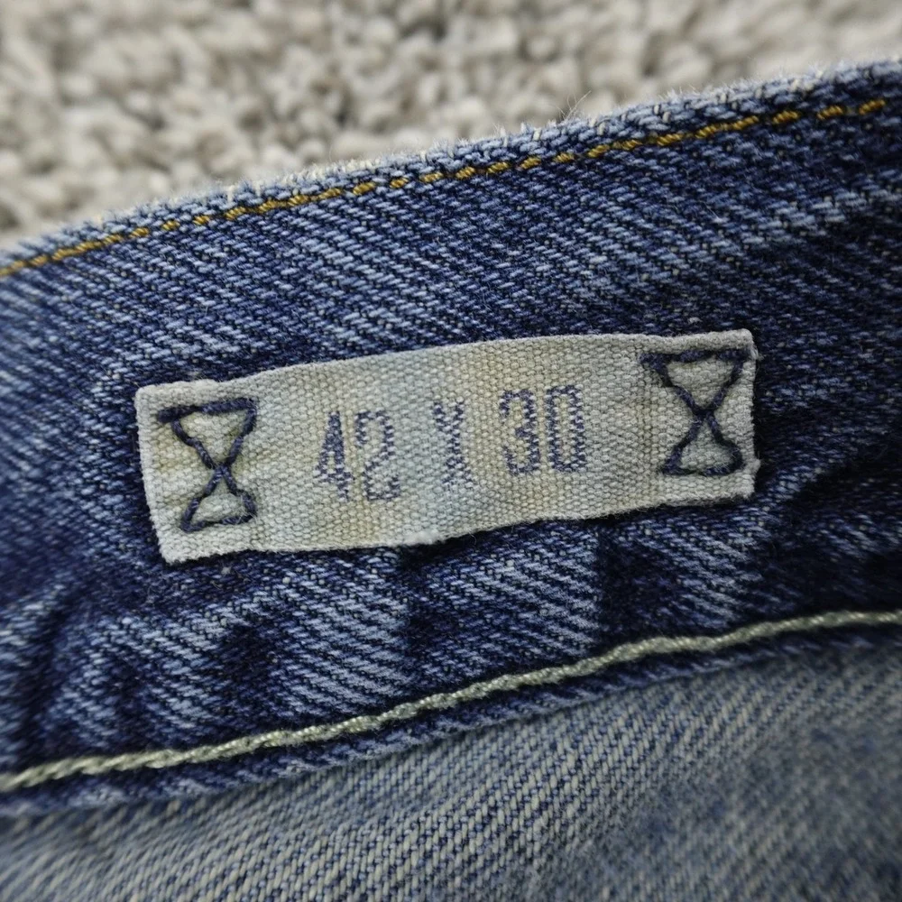 VTG Polo Ralph Lauren Jeans Mens 42X30 Blue Denim Pants Vintage 67 Baggy Y2K 00s